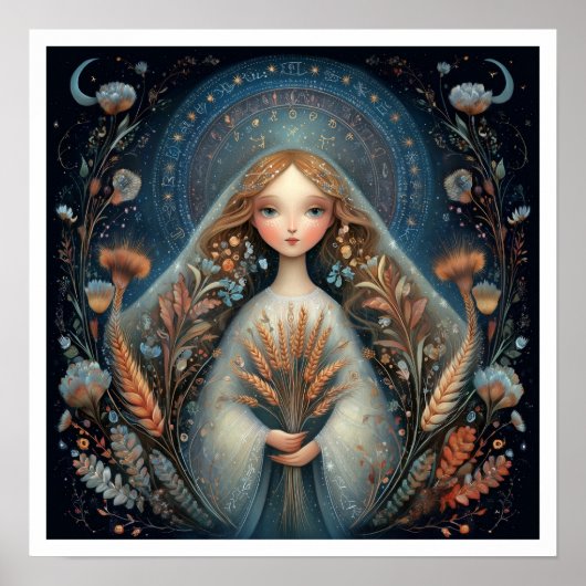 Virgo Zodiac Birth Sign Astrology Celestial Poster (Vorne)