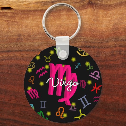 Virgo Zodiac Birthday Schlüsselanhänger (Vorderseite)