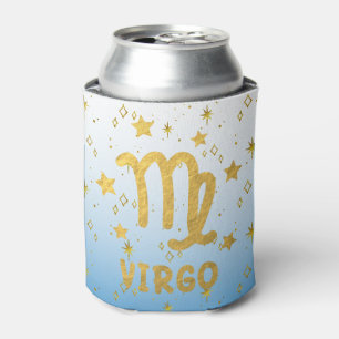 Virgo Zodiac Blue und Gold Can Cooler Dosenkühler