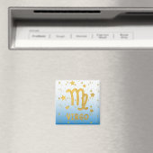 Virgo Zodiac Blue und Gold Magnet (In Situ (Geschirrspüler))