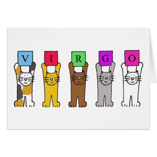 Virgo Zodiac Cartoon Cats (Vorderseite (Horizontal))