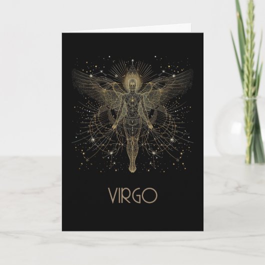 Virgo Zodiac Constellation Folded Card Dankeskarte (Vorderseite)