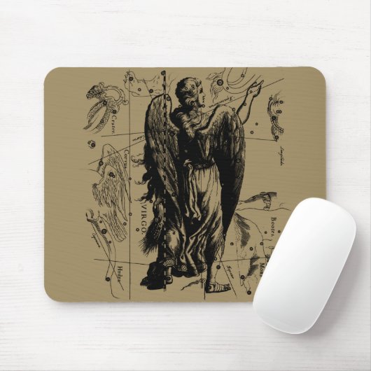 Virgo Zodiac Constellation Hevelius 1690 Mousepad (Mit Mouse)