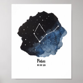 Virgo Zodiac Constellation Sign Poster