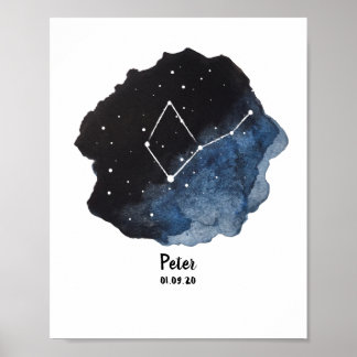 Virgo Zodiac Constellation Sign Poster