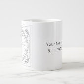 Virgo Zodiac Custom Geburtstag Jumbo-Tasse (Vorderseite)