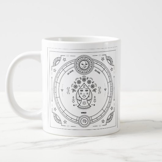 Virgo Zodiac Custom Geburtstag Jumbo-Tasse (Links)