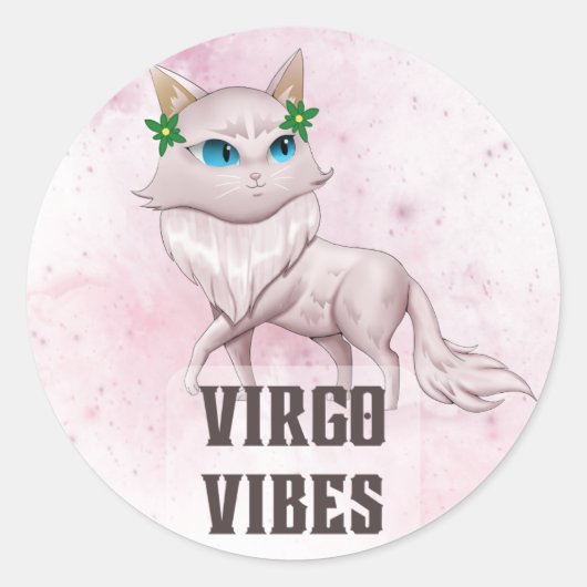 Virgo Zodiac Decal für Astrologie Liebhaber Runder Aufkleber (Vorderseite)