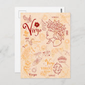 Virgo Zodiac Design Horoskosdesign Postkarte (Vorne/Hinten)