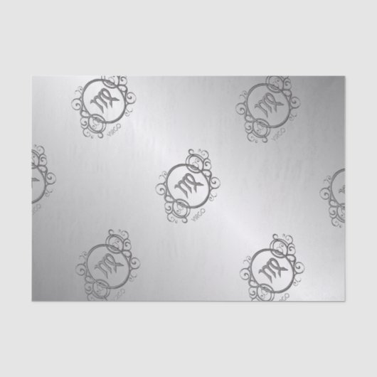 Virgo Zodiac Design Silber Seidenpapier (Vorderseite)