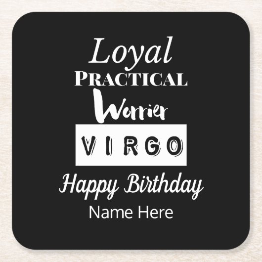 Virgo Zodiac Fun Charakteristika Geburtstag Rechteckiger Pappuntersetzer (Vorderseite)