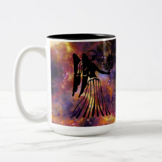 Virgo Zodiac Galaxy Art – Elegant Astrology Horosc Zweifarbige Tasse