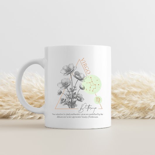 Virgo zodiac Geburtsmonat Geburtstag Blume Kaffeetasse