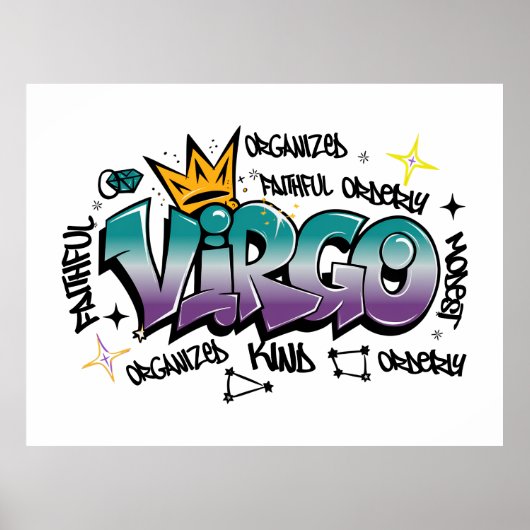 Virgo zodiac graffiti poster (Vorne)