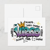 Virgo zodiac graffiti postkarte (Vorne/Hinten)