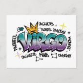 Virgo zodiac graffiti postkarte (Vorderseite)
