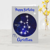 Virgo Zodiac Horoscope Card Karte (Gelbe Blume)