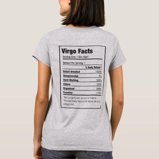 VIRGO Zodiac Horoskop-Sternzeichen T-Shirt (Rückseite)