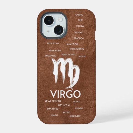 Virgo Zodiac Horoskop Typ iPhone 15 Hülle (Rückseite)