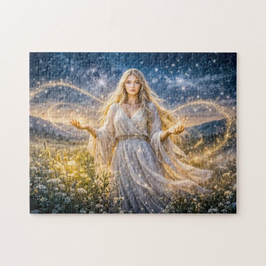 Virgo Zodiac in Enchanted Night Landscape Puzzle (Horizontal)