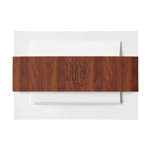Virgo Zodiac in Mahogany wood style Einladungsbanderole (Vorderseite Beispiel)