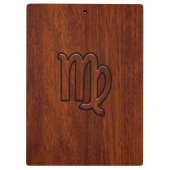Virgo Zodiac in Mahogany wood style Klemmbrett (Rückseite)
