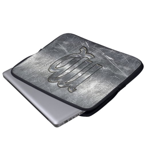 Virgo Zodiac in Silver Distressed Style Laptopschutzhülle (Vorne Knopf)