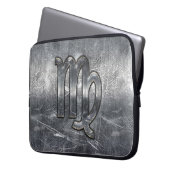 Virgo Zodiac in Silver Distressed Style Laptopschutzhülle (Vorderseite Links)