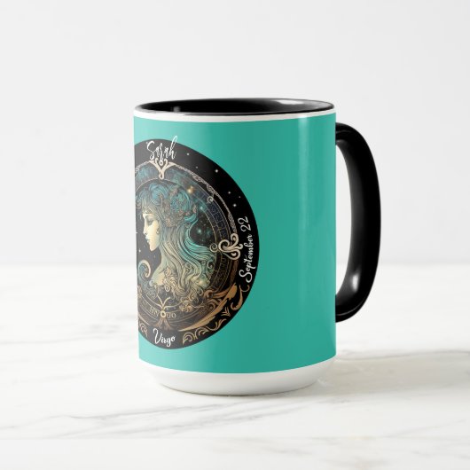Virgo Zodiac individualisierbarer Kaffee Tasse (VorderseiteRechts)