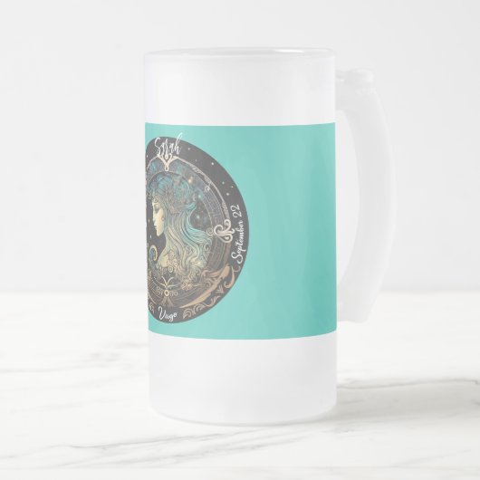 Virgo Zodiac individuell anpassbar Mattglas Bierglas (VorderseiteRechts)