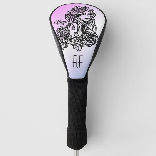 Virgo Zodiac Lila Monogram Golf Head Cover Headcover (Vorderseite)