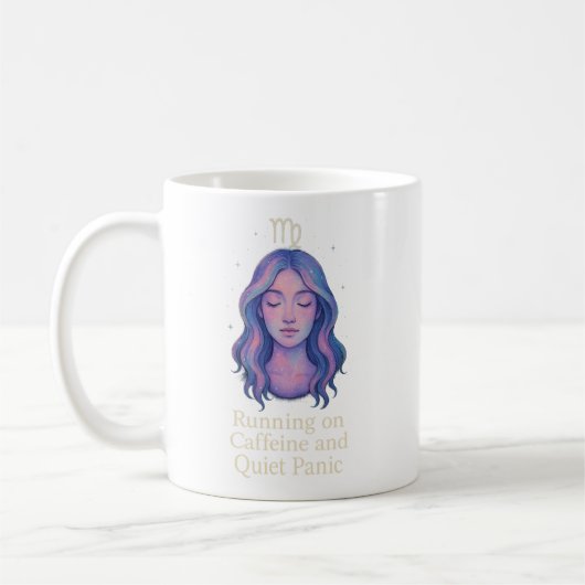 Virgo Zodiac Mug – Running on Caffeine and Quiet P Kaffeetasse (Links)