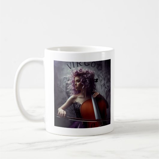 Virgo Zodiac Musician Cello Kaffeetasse (Links)