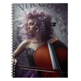 Virgo Zodiac Musician Cello Notizblock