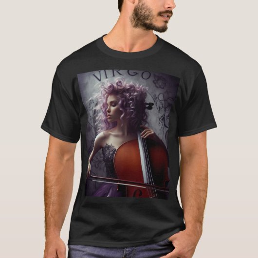 Virgo Zodiac Musician Cello T-Shirt (Vorderseite)