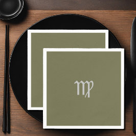 Virgo Zodiac - Olive Serviette