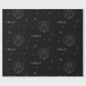 Virgo Zodiac Pattern in Black and White Geschenkpapier (Flach)