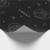 Virgo Zodiac Pattern in Black and White Geschenkpapier (Ecke)