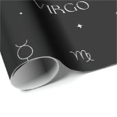 Virgo Zodiac Pattern in Black and White Geschenkpapier (Rolleneckpunkt)
