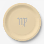 Virgo Zodiac - Pfirsichfarbe Pappteller (Vorderseite)