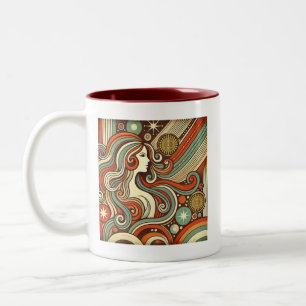 Virgo Zodiac Retro Tasse