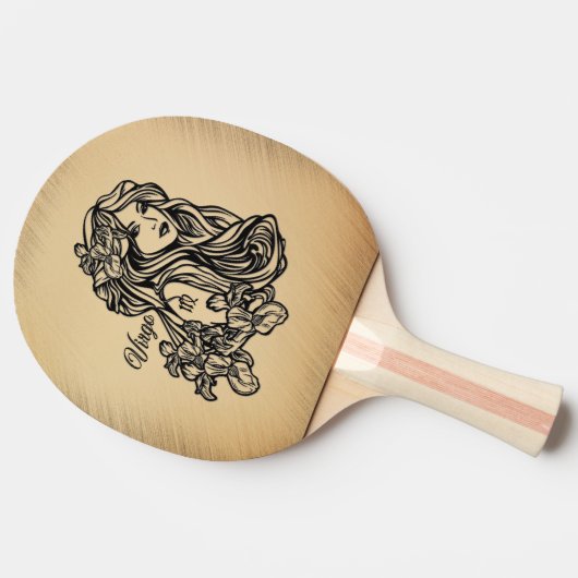 Virgo Zodiac Rustic Tischtennis Schläger (Seitenansicht)