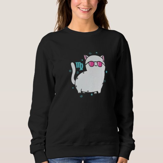 Virgo Zodiac Sign as a Cat Horoscope Sweatshirt (Vorderseite)