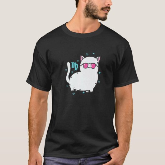 Virgo Zodiac Sign as a Cat Horoscope T-Shirt (Vorderseite)