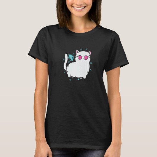 Virgo Zodiac Sign as a Cat Horoscope T-Shirt (Vorderseite)