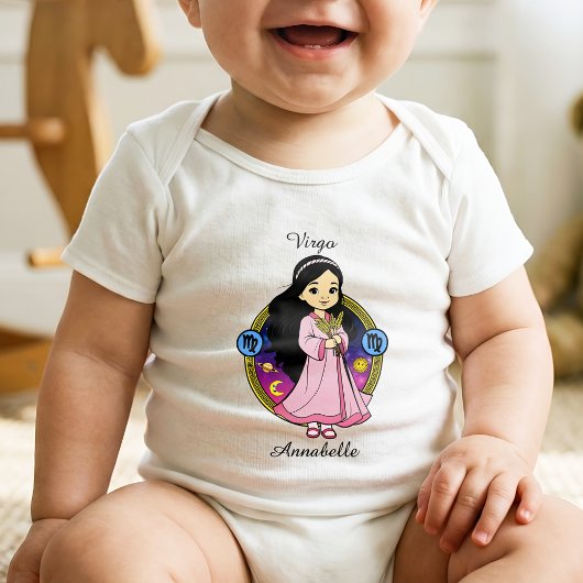 Virgo Zodiac Sign Astrologie Cartoon Horoskop Baby Strampler