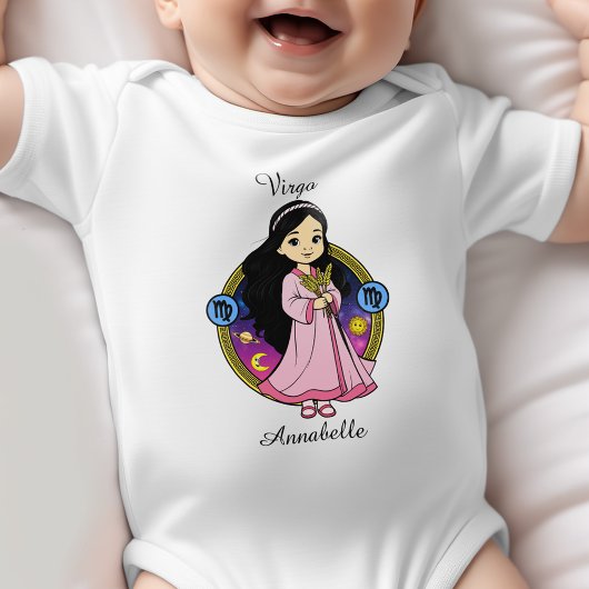 Virgo Zodiac Sign Astrologie Cartoon Horoskop Baby Strampler