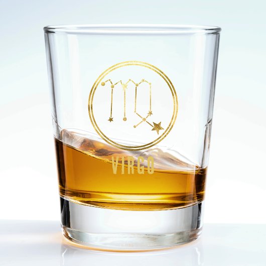 Virgo Zodiac Sign Astrologie Horoskop Gold Schnapsglas