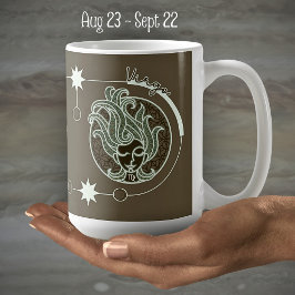 Virgo Zodiac Sign Astrologie Mandala Brown Green Kaffeetasse