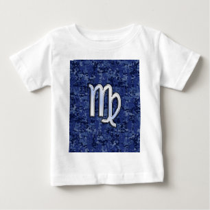 Virgo Zodiac Sign auf Blue Digital Camouflage Baby T-shirt
